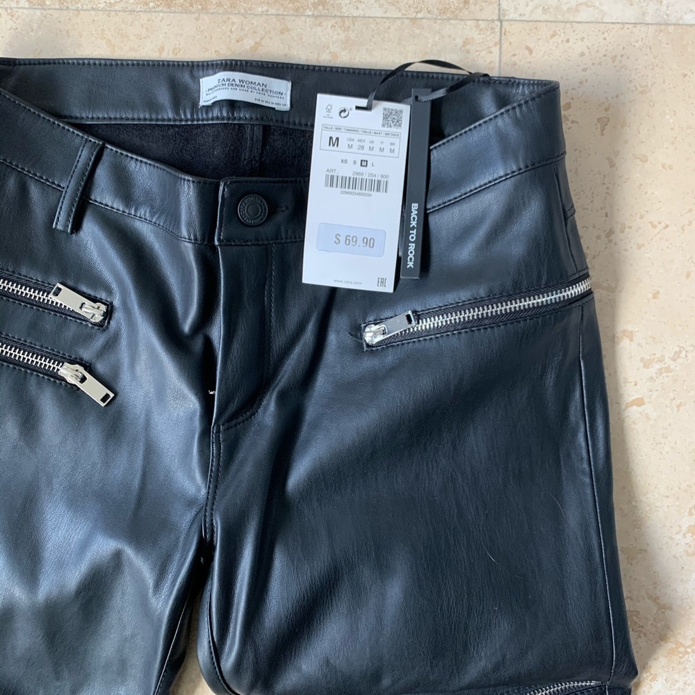 Black Leather Zara Pants